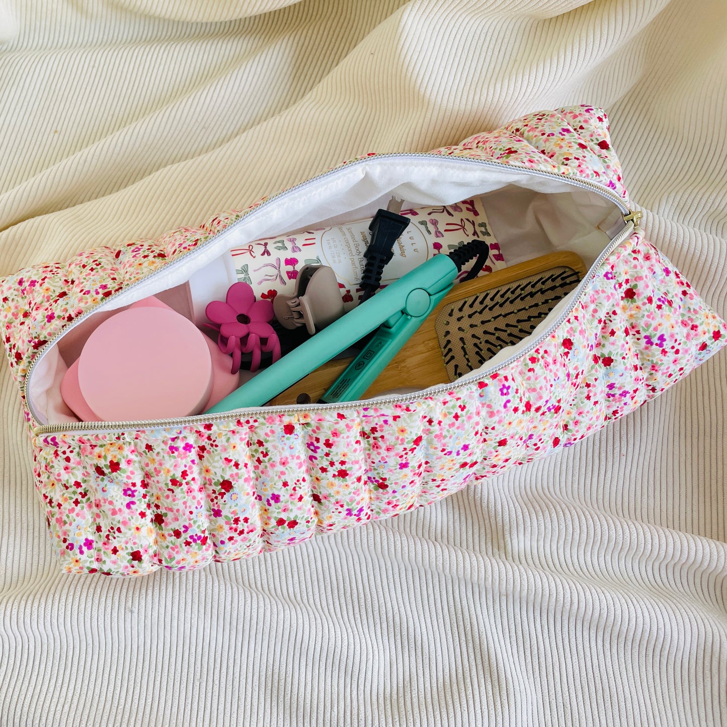 Trousse coiffure - Jardin rose